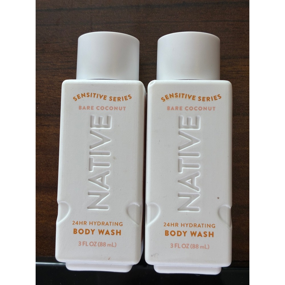Native Sensitive Series Bare Coconut 24HR Hydrating Body Wash 3oz Set of 2